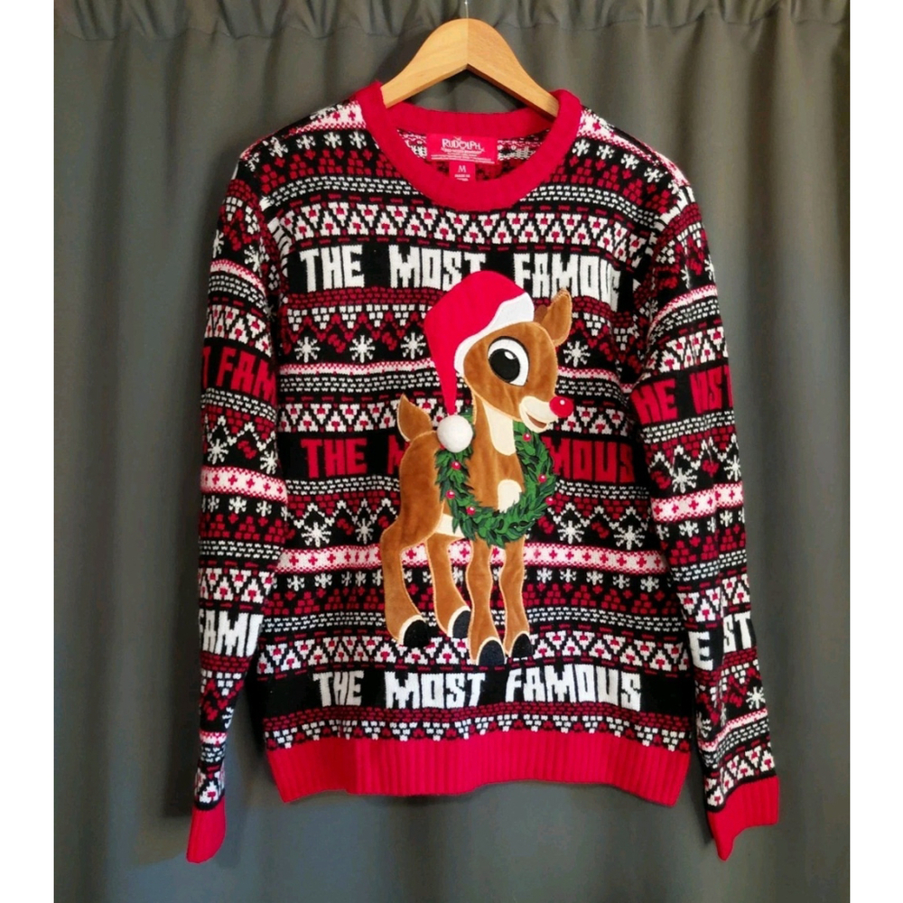 RUDOLPH the Red Nosed Reindeer The Most Famous Christmas Ugly Sweater Size Med